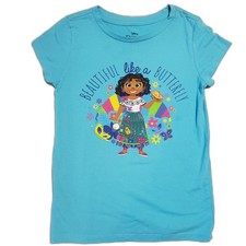 Disney Encanto Girls Size 8 M Blue T Shirt "Beautiful Like a Butterfly"