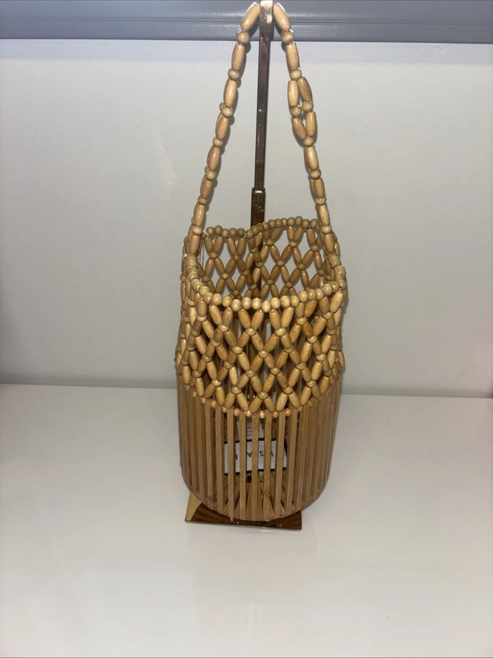 Bolso L Space Casanova Cartera Vacay órgano Cuentas Madera Bolso Cubo Diseñador Nuevo con Etiquetas y2k Foto 2 de 4