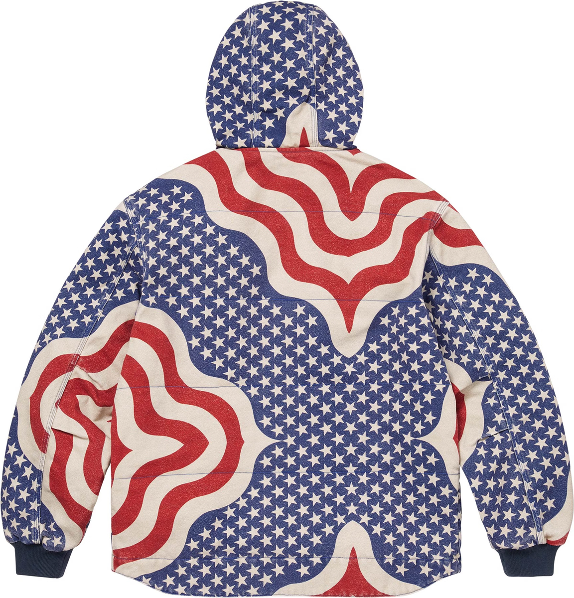 SS26 Supreme Flag Quilted Hooded Work Jacket M Medium BRAND NEW IN