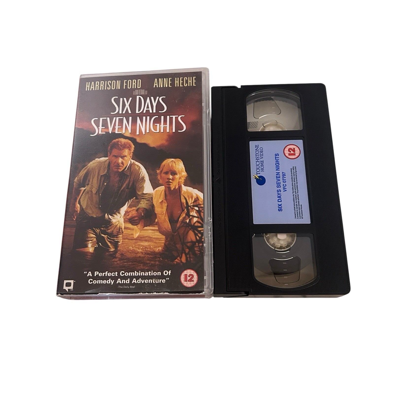 Six Days Seven Nights VHS Tape Harrison Ford Anne Heche Adventure Comedy