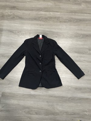 Esprit Black 3-Button Blazer Jacket Size 5/6 Rayon Nylon Spandex Stretch Y2K VTG