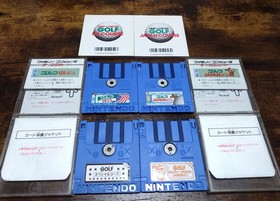 Famicom Disk System Golf Japan & Original + US Course & Prize Card 4-Set Tested