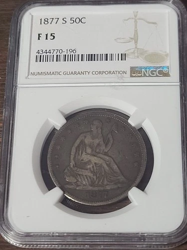 1877-S Trade Dollar • T$1 • NGC F15 • Fine Silver Coin •