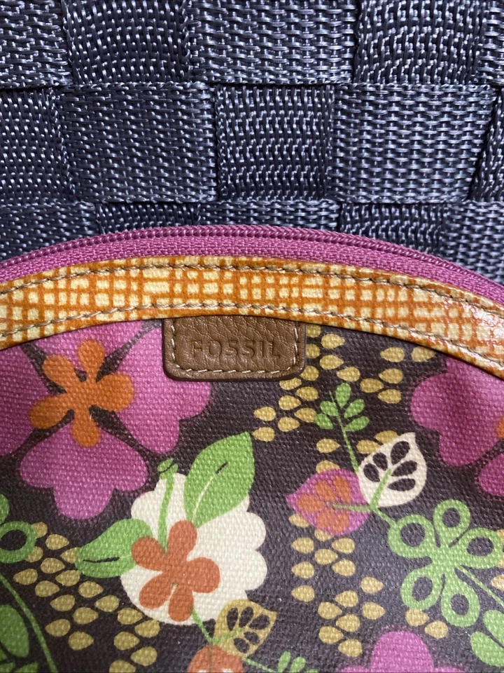 Bolsa de cosméticos de lona recubierta vintage fósil 'vintage' bolsa de maquillaje estuche floral Foto 2 de 4