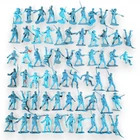 Vintage Lot of 62 Civil War Toy Soldiers Light Blue Marx? Plastic Figures