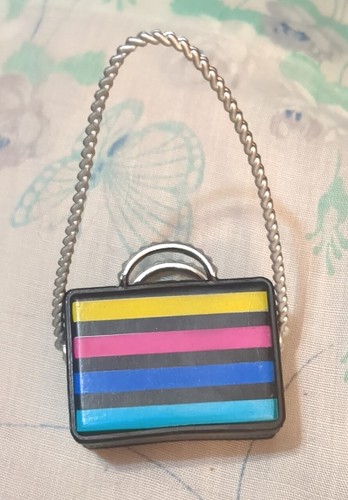 Hollywood Clapboard Doll Purse Rainbow Bag Silver Handle 2 ¾ inch Tall OMG Cute - Picture 3 of 10