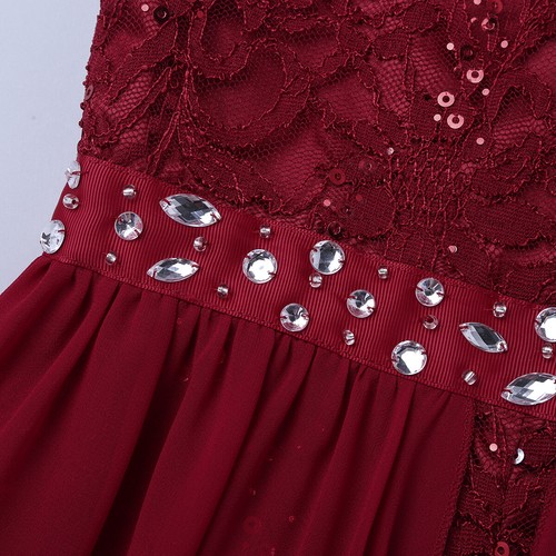 Girls Chiffon Romper Maxi Dress Party Wedding School Dance Dress Gown Cocktail - Picture 19 of 64