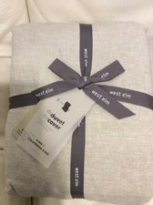 West Elm Belgian Flax Linen King / Cal King Duvet NIP Natural Flax European