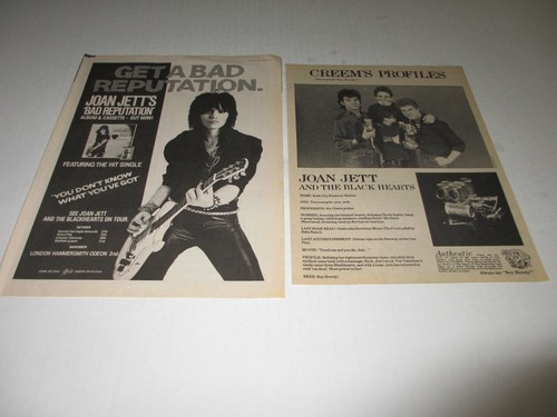 JOAN JETT & The Blackhearts print ad LOT of 4 rare 1981 - 1991 Hit Parader CREEM - Imagen 2 de 3
