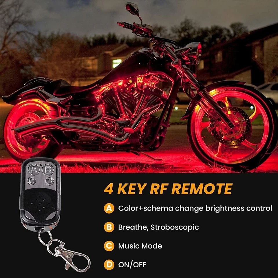 For Honda Motorcycle LED Light Under Glow Neon Strip Remote APP Control 16PCS - Image 4 of 4