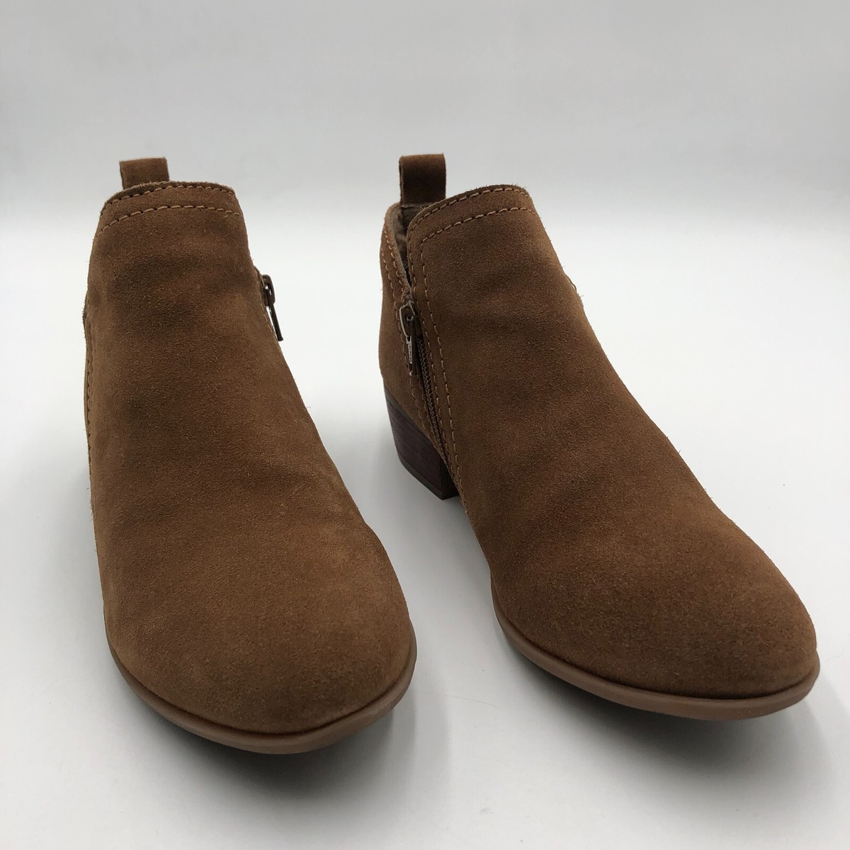 Diba Layla Suede Ankle Booties Women Size Brown Suede Block