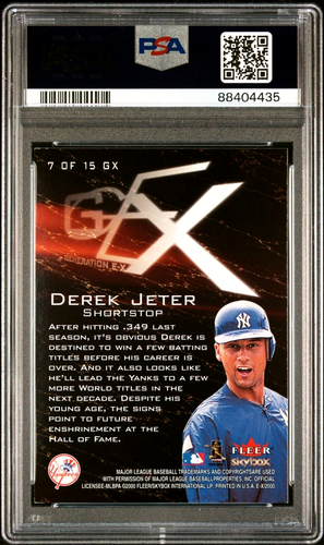 🍌HOF Derek Jeter PSA NM- MINT 2000 Skybox E-X Generation E-X 7GX Insert Yankees - Picture 7 of 8