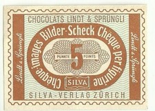 Switzerland Old Coupon Label Silva Edition Zurich Chocolate Lindt