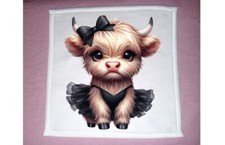 Baby Highland Cow theme Dish Towel, 12x12, FREE ship, hand towels, bath, choice