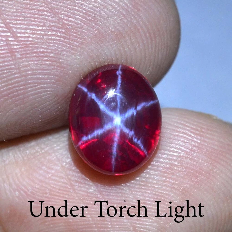 6.65 Ct 10.4x8.7 MM Ruby Star Sapphire 6 Rays Lab Created Corundum VDO RRS9788 - Image 2 of 4