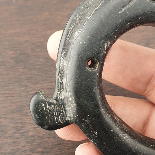 Pietra antica magnetica nera giada pietra scultura animali amuleto perlina - Foto 10 di 18
