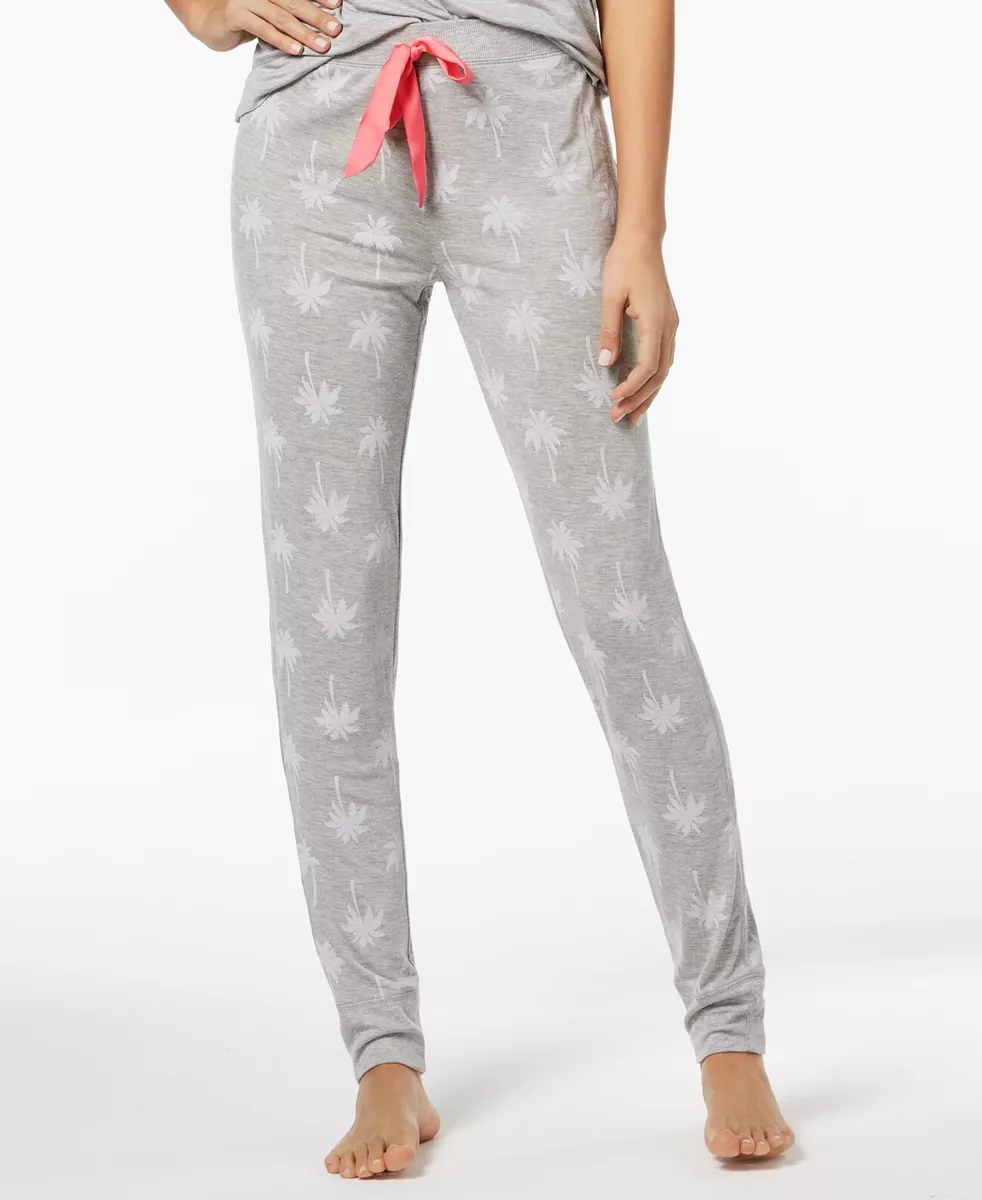 Jenni by Jennifer Moore Womens Jogger Pajama Pants Palm Tree