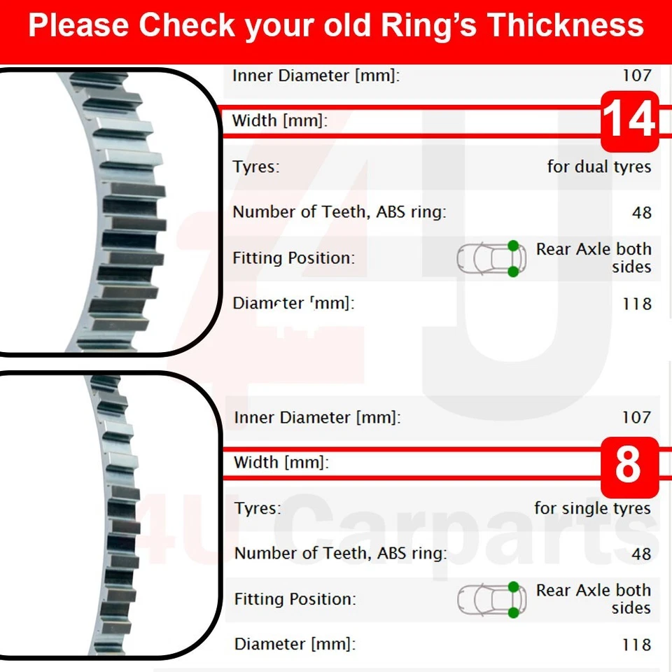 FORD TRANSIT MK8 REAR ABS RELUCTOR SENSOR RING 1818631 X2 - Image 3 of 4