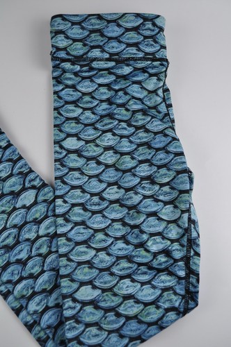 Fin Fun Mermaid Leggings size Large / Size 10 Kids Blue - Picture 7 of 9