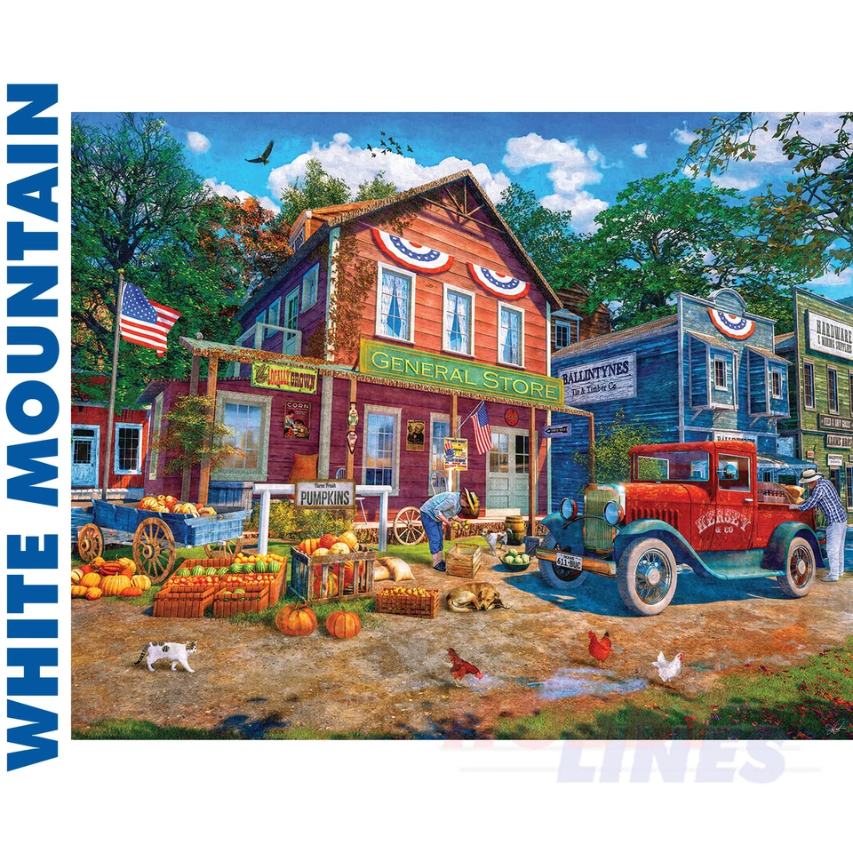 COUNTRY STORE 1000 pc super deluxe Jigsaw Puzzle WHITE MOUNTAIN 1595 - Image 3 of 4