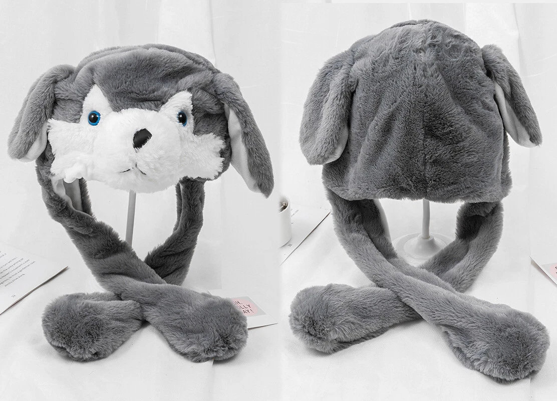 black bunny hat with moving ears