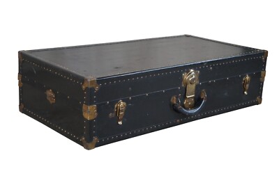 希少『Excelsior USA』 エクセルシオール ワードローブトランク Antique Excelsior Black Steamer Wardrobe Cabin Trunk Suitcase