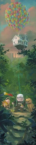 UP Walt Disney Fine Art Rob Kaz Signed Lt Ed 195 Canvas Carl's New Adventure