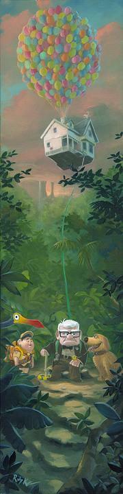 UP Walt Disney Fine Art Rob Kaz Signed Lt Ed 195 Canvas Carl's New Adventure