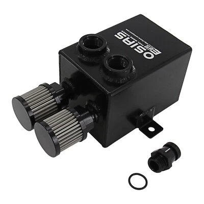 OSIAS 2L 12AN Oil Breather Baffled Aluminium Catch Tank Can &Filter &10AN Drain Tap UK