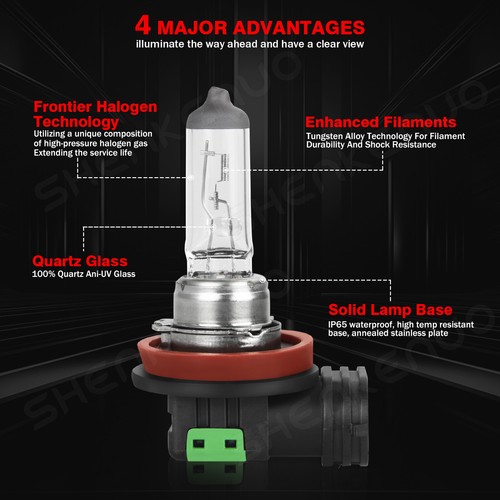 H13+H11 4X 3400K Halogen Headlight Bulb High Low Beam Fog Light BP - Imagen 6 de 12