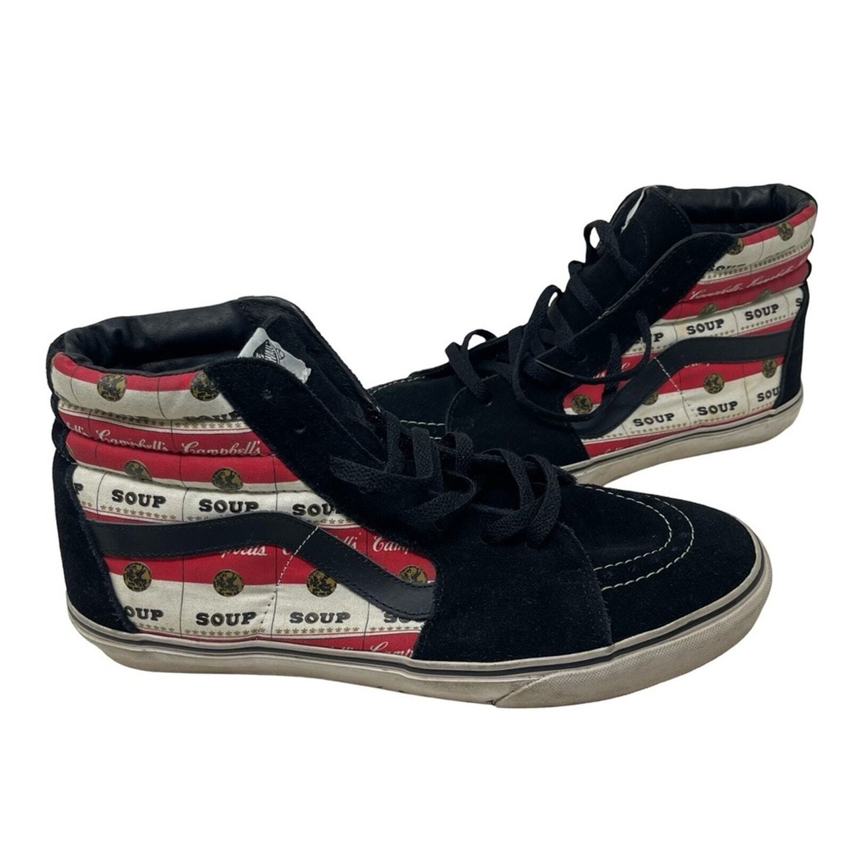 Supreme x Vans Campbells Soup Sk8 Skate High Top shoes Andy Warhol