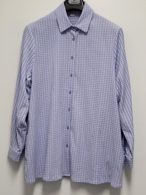 Urban Threads Womens Seersucker Shirt Sz 12 (52'' chest) Button Up Tunic Coastal