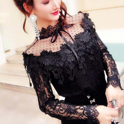 lace mesh blouse