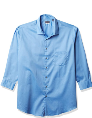 Van Heusen mens Size Fit Lux Sateen Stretch Solid Dress Shirt Harbor XXL  hombre