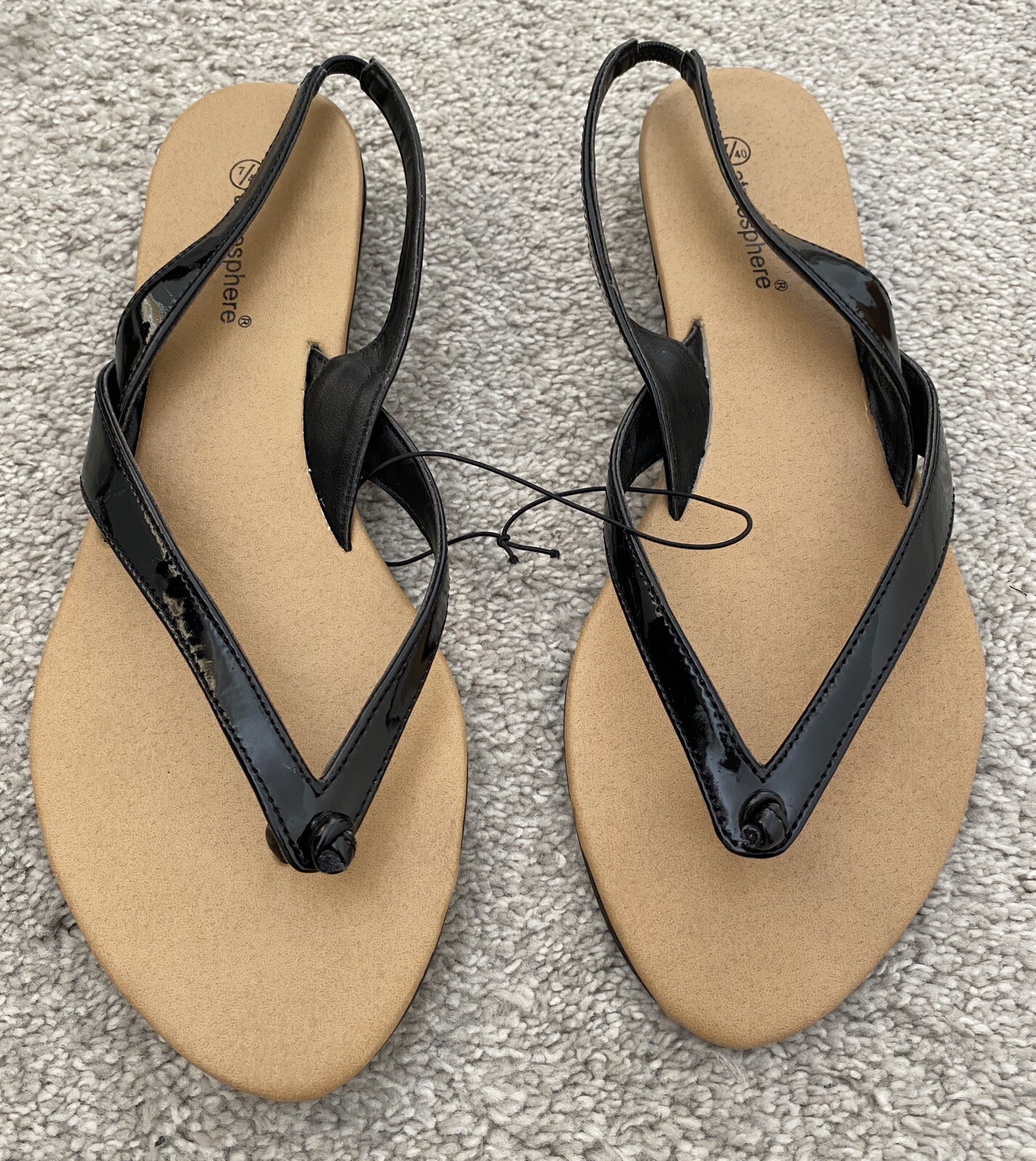 APL Sandali piatti Atmosphere neri con cinturino UK 7 nuovi