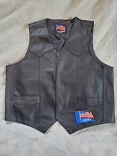 USA Leather Vest Vintage, Sz 2XL, NWT, Made In USA