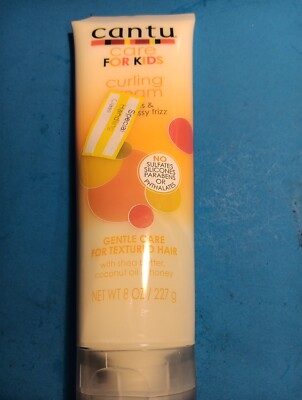 Cantu Care For Kids Curling Cream Defines & Tames Fussy Frizz Textured Hair 8 Oz