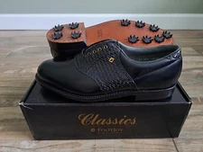 NEW Vintage Footjoy Classics Mens Golf Shoes 51197 BLK/BLK 11EEE