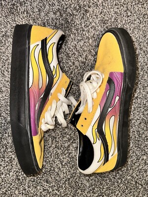 Vans Sk8 Old Skool Lows Yellow And Purple Flame