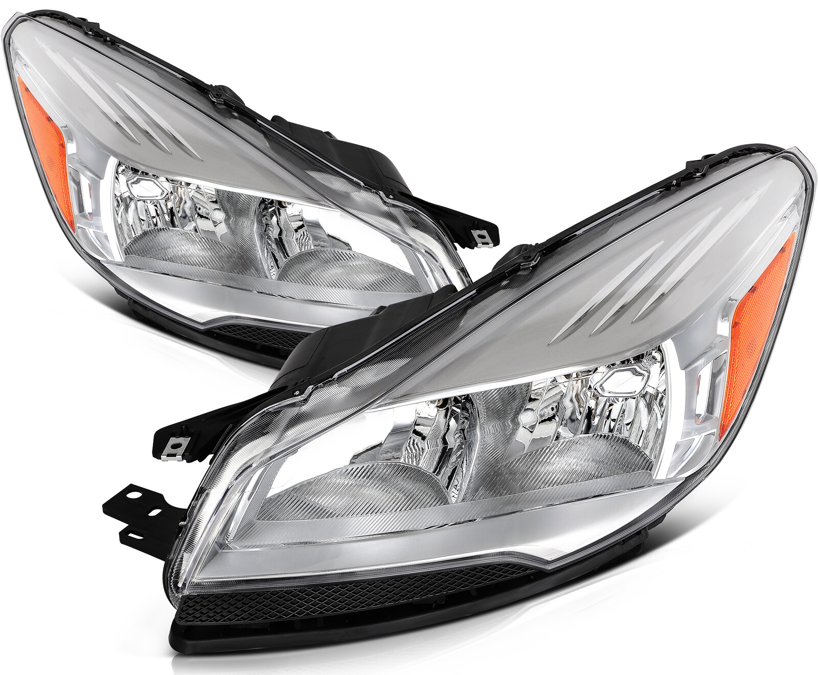 Left Right Side LED Headlights Assembly Lamps For 2013-2016 Ford Escape SUV