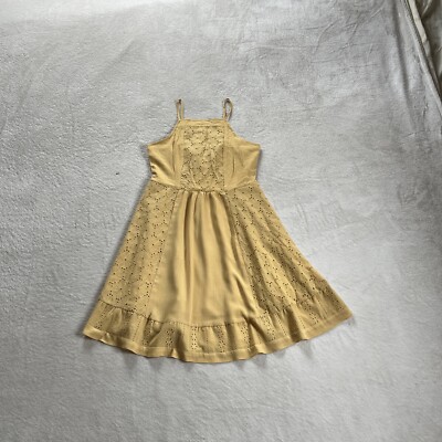 Crimson Nordstrom Yellow Floral Sundress Flare Dress Size Small