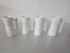 Four Juice Tumbler Frankoma Pottery #26DC Lazy Bones Westwind White Sand Cup Mug
