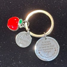 NEW      Stainless Steel TEACHER APPRECIATION Keychain Keyring Impossible Forget