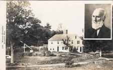 1918 Whittier Portrait and Birthplace Haverhill, MA Postcard