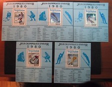 Togo Souvenir Sheet Stamp Scott# 1049A-E 1980 Winter Olympics Mint 198