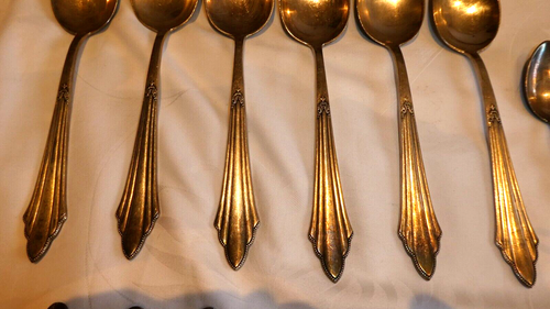 24 ANTIKE TEILE 90/100er SILBERT BESTECK WMF FÄCHERMUSTER JUGENDSTIL 6 PERSONEN - Picture 11 of 19