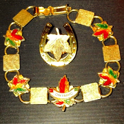 1950s Ontario Canada bracelet and brooch