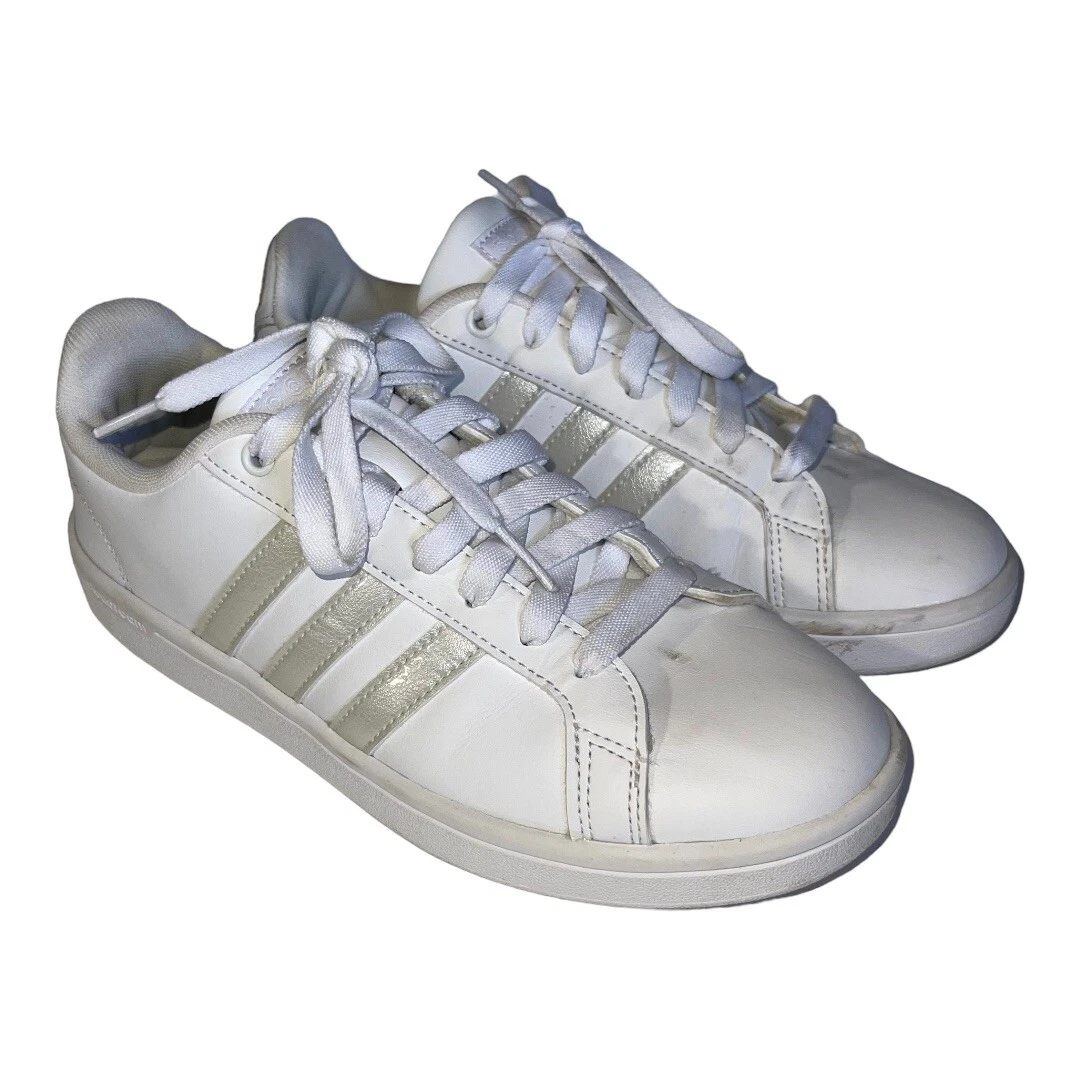 7 Womens White Grand Court Sneakers Top Stripes | eBay