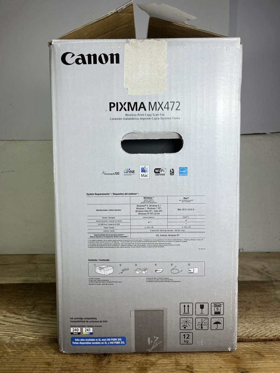 Canon PIXMA MX472 Black Wireless All-In-One Inkjet Printer W