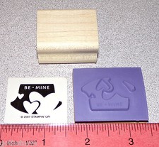 Be Mine Rubber Stamp Unique Two Hearts Puzzle Pieces by Stampin Up Party Punch